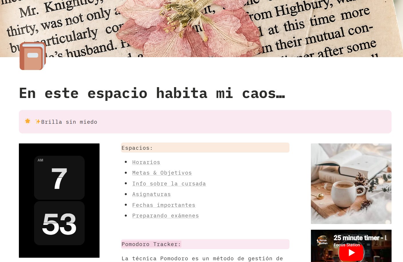 En este espacio habita mi caos
